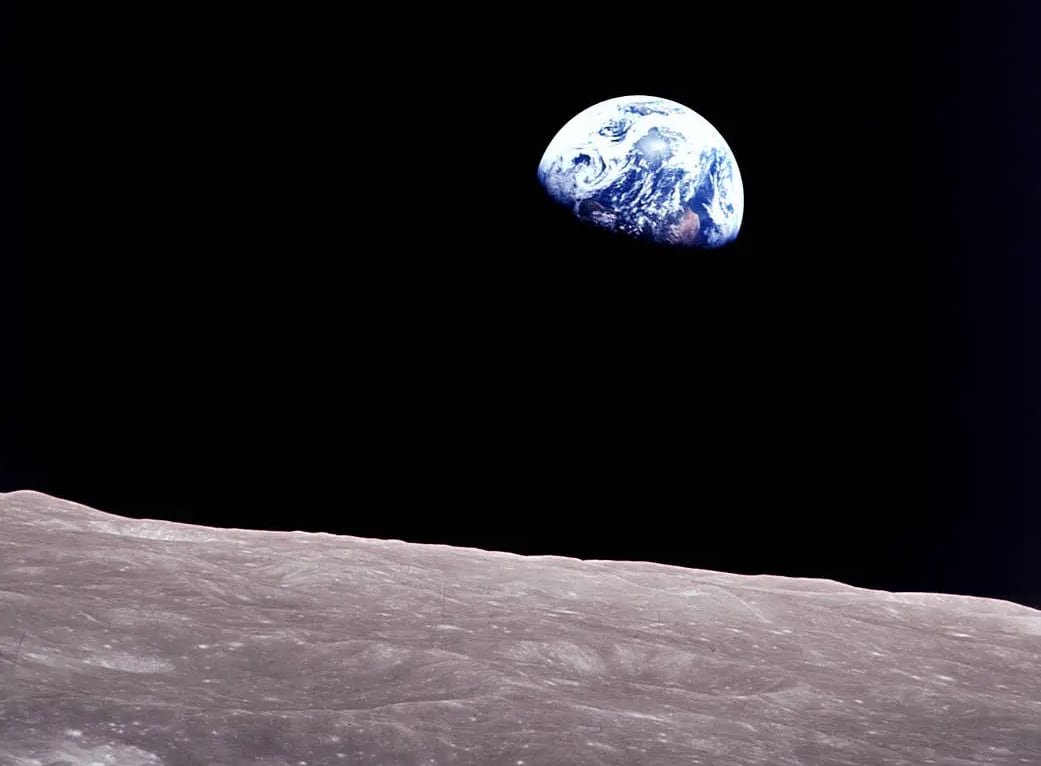 default-358 The Earth viewed from space with the moon in the foreground.